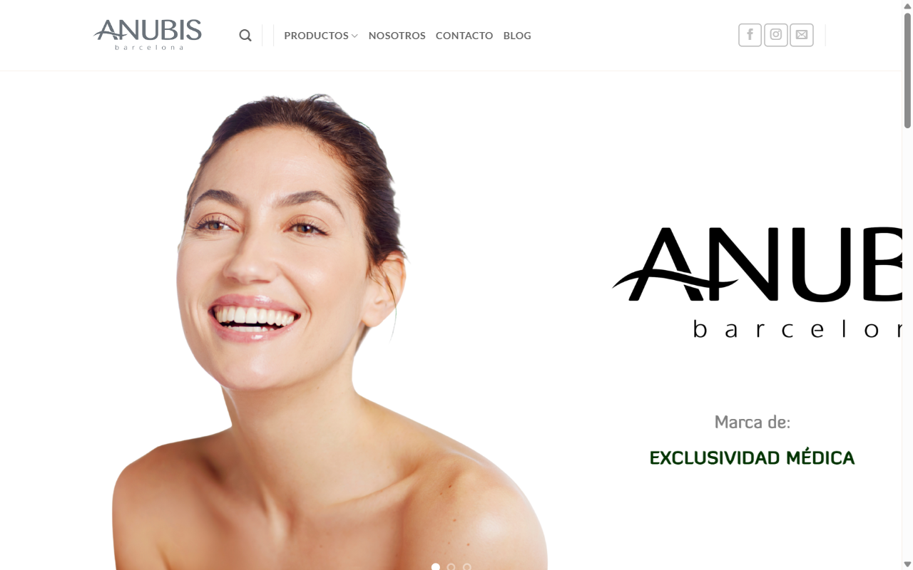 Captura de pantalla de Anubis Cosmetics México